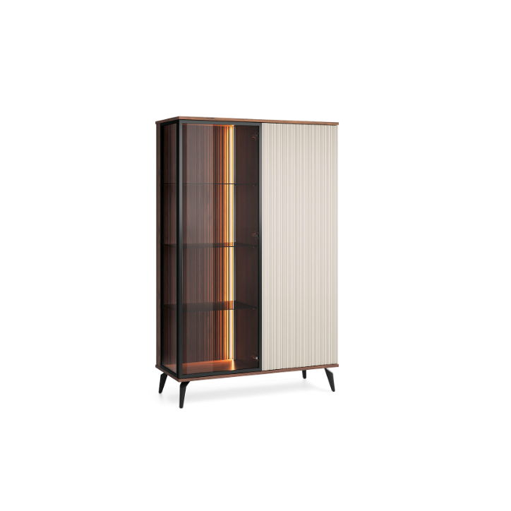 Ensemble meuble TV VICI couleur Cachemire / Noyer Warmia